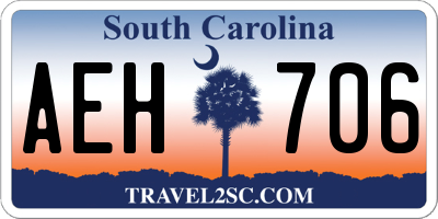 SC license plate AEH706