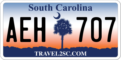 SC license plate AEH707