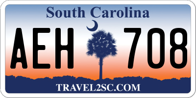 SC license plate AEH708