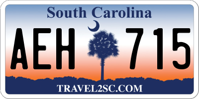 SC license plate AEH715