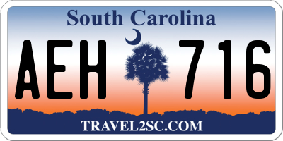 SC license plate AEH716