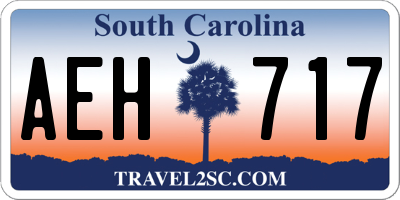 SC license plate AEH717