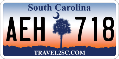 SC license plate AEH718