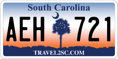 SC license plate AEH721