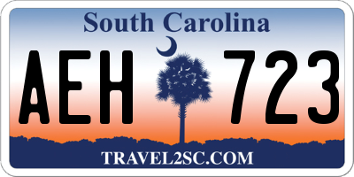 SC license plate AEH723