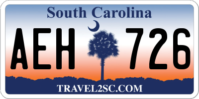 SC license plate AEH726