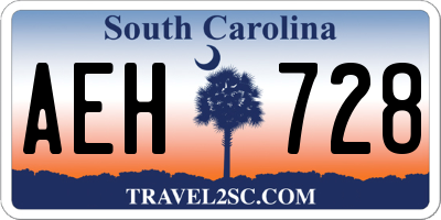 SC license plate AEH728