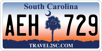 SC license plate AEH729
