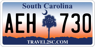 SC license plate AEH730