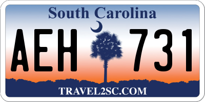 SC license plate AEH731