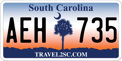 SC license plate AEH735