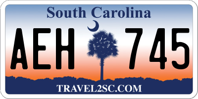 SC license plate AEH745