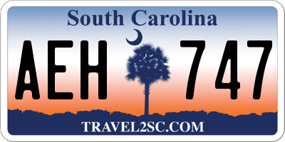 SC license plate AEH747