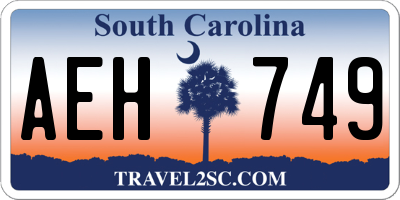 SC license plate AEH749