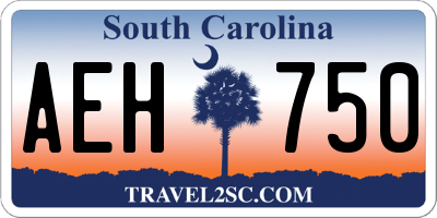 SC license plate AEH750
