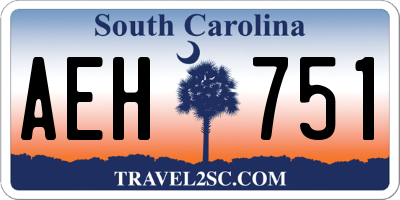 SC license plate AEH751