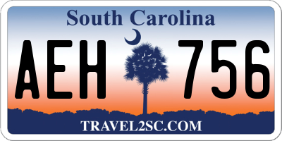 SC license plate AEH756