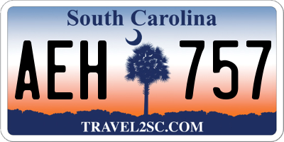SC license plate AEH757
