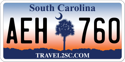 SC license plate AEH760