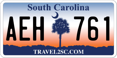SC license plate AEH761