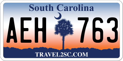 SC license plate AEH763
