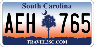 SC license plate AEH765