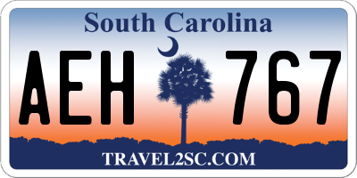 SC license plate AEH767