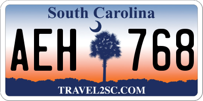 SC license plate AEH768