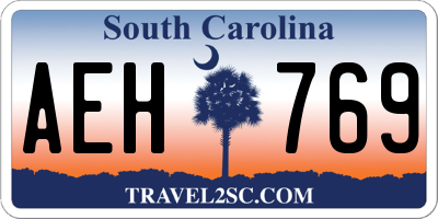 SC license plate AEH769