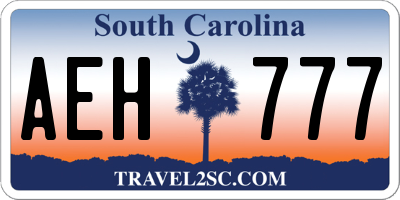 SC license plate AEH777
