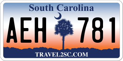 SC license plate AEH781