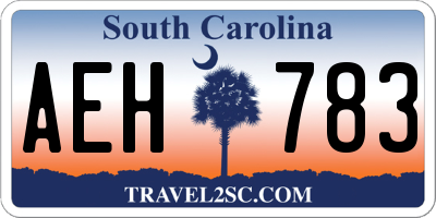 SC license plate AEH783