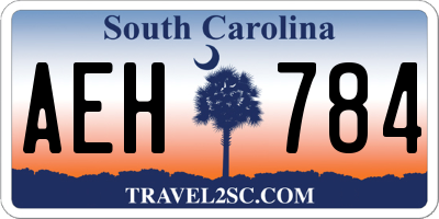 SC license plate AEH784