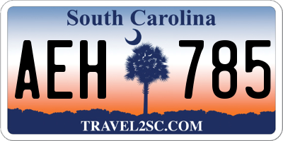SC license plate AEH785