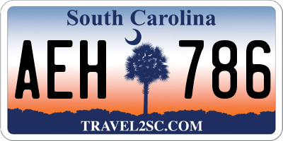 SC license plate AEH786