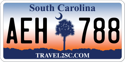 SC license plate AEH788