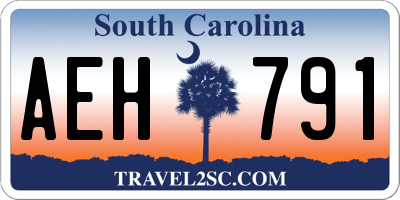 SC license plate AEH791