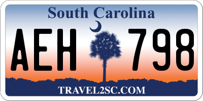 SC license plate AEH798