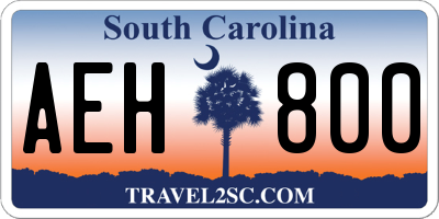 SC license plate AEH800