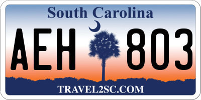 SC license plate AEH803