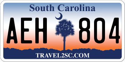 SC license plate AEH804