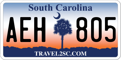 SC license plate AEH805