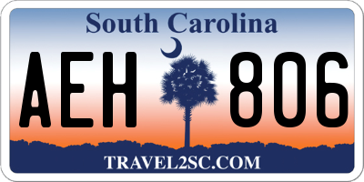 SC license plate AEH806