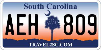 SC license plate AEH809