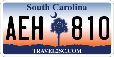 SC license plate AEH810