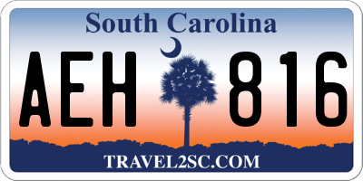 SC license plate AEH816