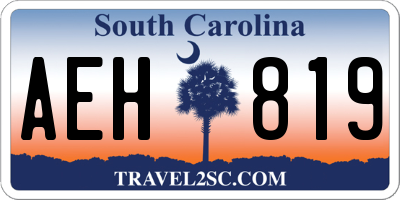 SC license plate AEH819