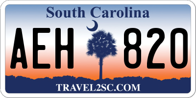 SC license plate AEH820