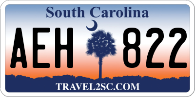 SC license plate AEH822