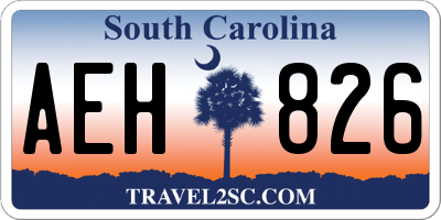 SC license plate AEH826